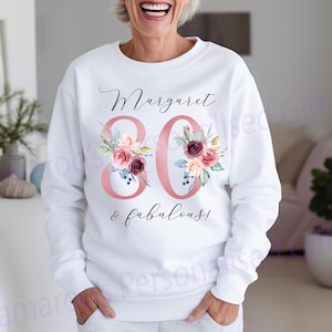 80.Geburtstag Geschenk | 80er und Fabelhafter Pullover | Alles Gute zum 80. Geburtstag | 80er | 80er Geburtstag Pullover | 80er Jahre Sweatshirt | Jahrgang 1945 | Blumen