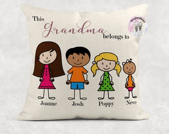 Deze MUMMY DADDY OMA Opa Tante Oom Nanny Hoort bij kussen| Verjaardag Kerstmis Moederdag Vaderdag Cadeau Kussen | Linnen cadeau