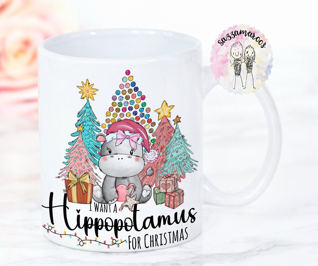 CafePress Hippopotamus For Christmas Mug - 11 Oz Ceramic Coffee Mug, Dishwasher & Microwave Safe, Funny Holiday Gift - View #5