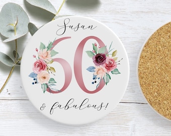 60th Birthday Coaster | 60 and Fabulous | Happy 60th Birthday | 60s | 60 | 60th Birthday Gift | born in 1966 Gift | Custom Mug for 60th Gift