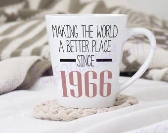 60th Birthday Latte Mug | Making the world a better place since 1966 | Happy 60th Birthday |60s| 60 | 60th | 60th Birthday Gift | 1966 Mug