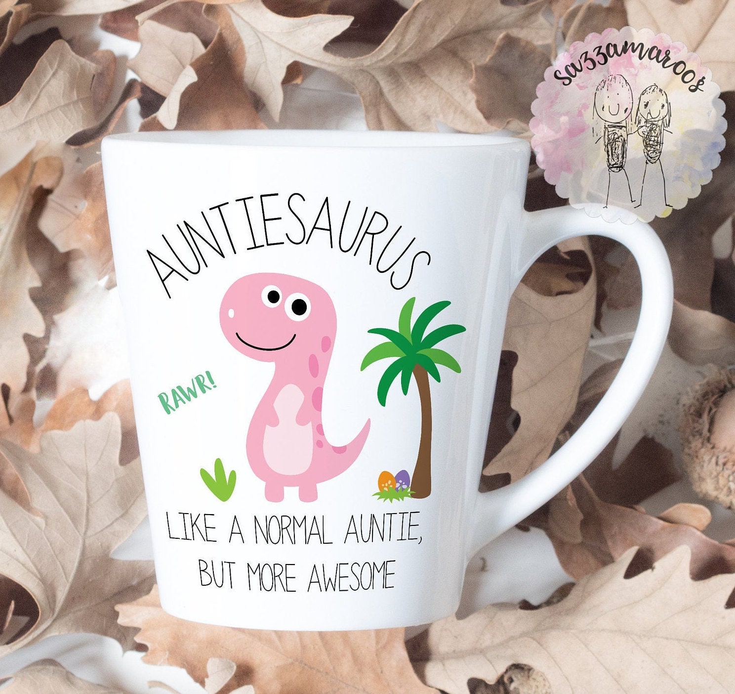 AUNTIE GIFT | Auntie Mug | Latte Mug | Auntiesaurus| Auntie Dinosaur …