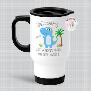 UNCLE GIFT | Uncle Insulated Travel Mug | Unclesaurus| Uncle Dinosaur Mug | Birthday Christmas Gift for Uncle|  Bad Influence | Funny Uncle