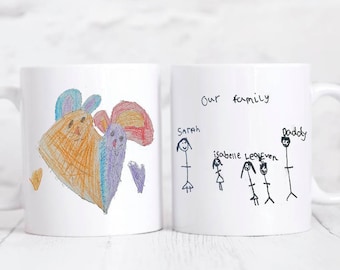 Your Children's Drawing on a Mug, Child's Artwork Mug, Mother's Day Gift, Children's Drawing, Mother's Day, Gift for Mum, Personalised Mug