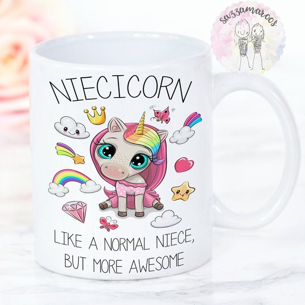 NIÈCE CADEAU | Tasse nièce | Niécicorne| Tasse licorne nièce | Cadeau d'anniversaire de Noël pour nièce | Meilleure nièce de tous les temps | Cadeau nièce amusant | Licorne arc-en-ciel