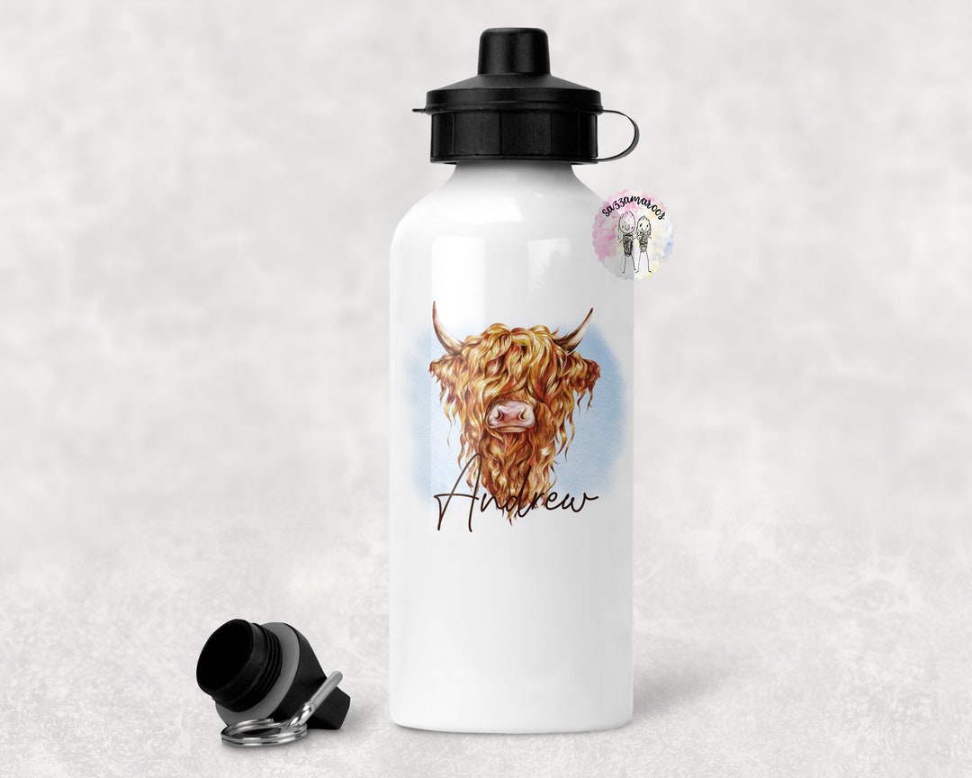 HIGHLAND COW Water Bottle Cute Cow Water Bottle Highland Cow Water
