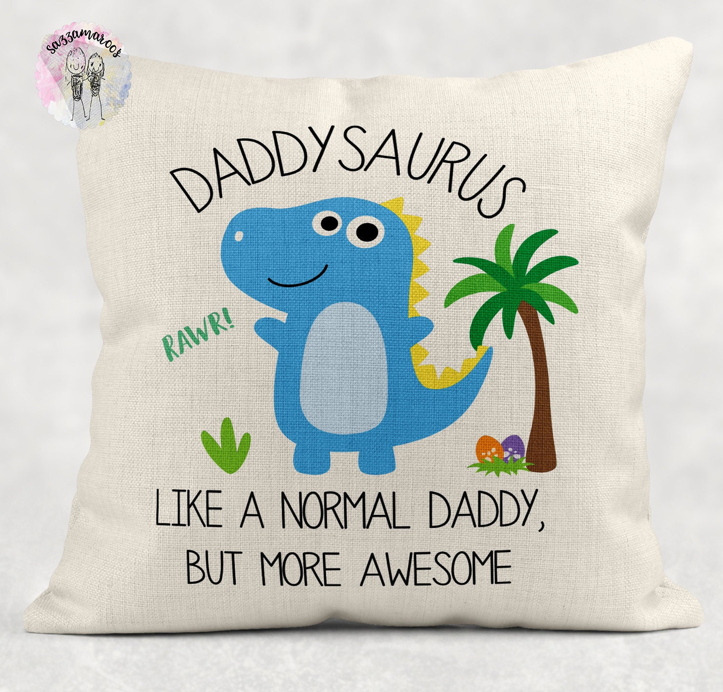 Modern Custom I Love You Daddy | 3 Photo Lumbar Pillow