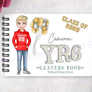 Livre Leavers | Livre A6 destiné aux jeunes diplômés | Promotion 2025 | Fin de l'école primaire pour 2025 | Livre de fin d'année | Livre d'autographes | Livre souvenir