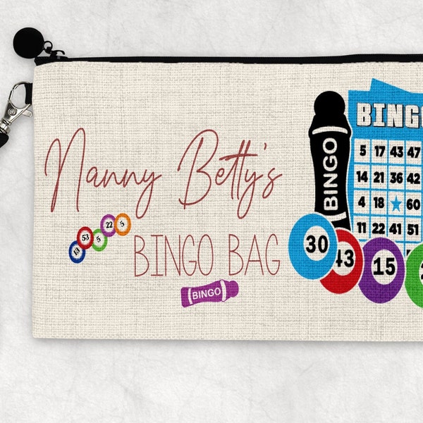 OMA GIFT | Oma Bingo Bag | Bingo Tas | Gepersonaliseerde Bingo Penhouder | Verjaardag Kerstcadeau voor Nanny Nanna Oma Gran Oma