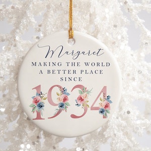 40th Birthday Gift Making the world a better place since 1984 40s 40 40th Birthday Gift born in 1984 Gift Ceramic 40th Ornament image 3