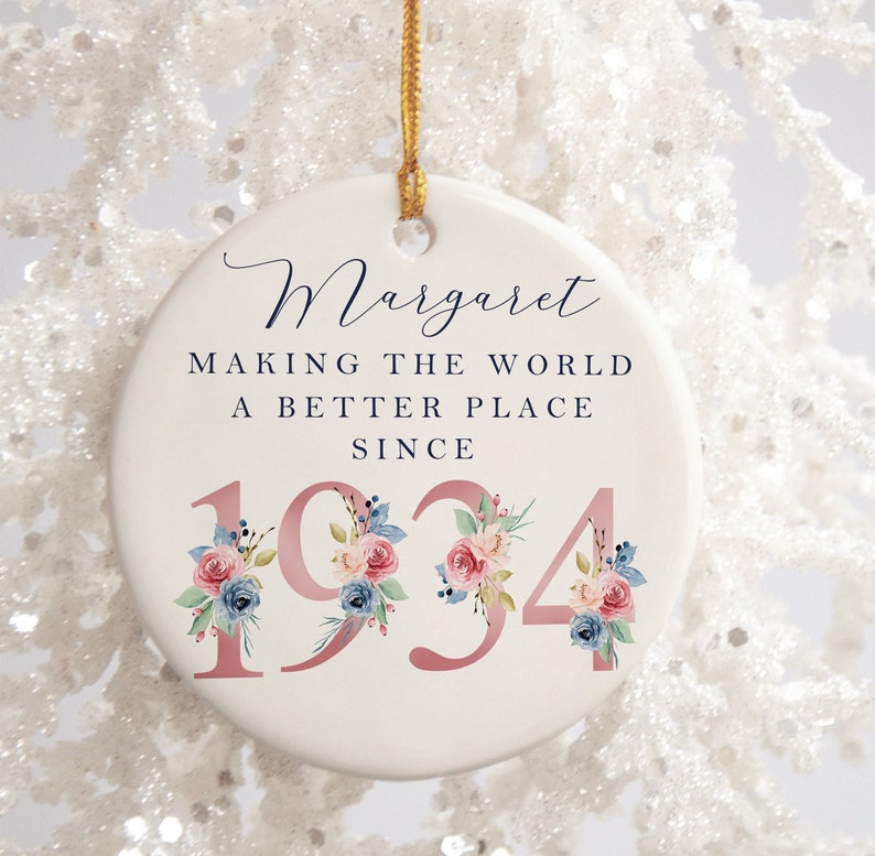 40th Birthday Gift Making the world a better place since 1984 40s 40 40th Birthday Gift born in 1984 Gift Ceramic 40th Ornament image 3