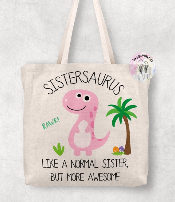 SCHWESTER GESCHENK Schwestertasche| Schwestersaurus Schwester - Main Image