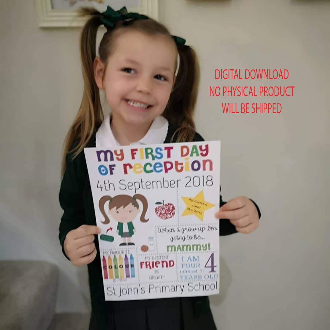PRINTABLE My First Day of School Sign First Day of School Etsy UK