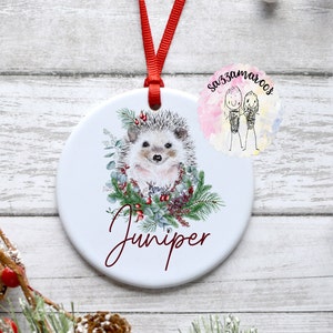 HEDGEHOG Bauble| Cute Hedgehog Hanging Decoration | Christmas Decor| Winter Hedgehog | Cute Hedgehog Gift | Christmas Hedgehog | Berries