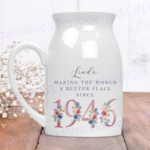 70th Birthday Flower Pot | Making the world a better place since 1956 | Happy 70th Birthday |70s| 70 | 70th | 70th Birthday Gift,1956 FLORAL image 5
