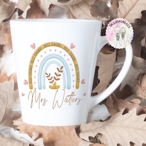 TEACHER GIFT | Teacher Latte Mug | Personalised Teacher Mug | Thank you for helping me grow | Teacher appreciation gift | Educator gift mug