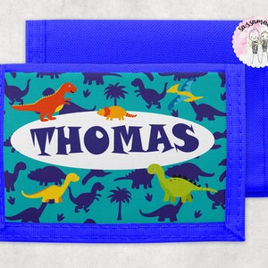 Monedero de dinosaurio personalizado / Monedero de dinosaurio para niños / Monedero para niños / Monedero azul / Monedero de dinosaurio / Monedero azul para niños / Regalo para niños pequeños / VERDE