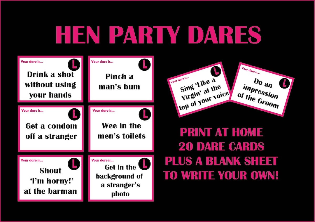 Hen Party Dare Cards Hen Party Dare Cards