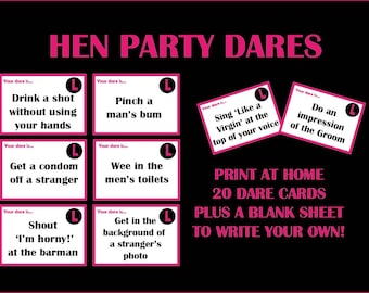 Hen Party Dare Cards Hen Party Dare Cards