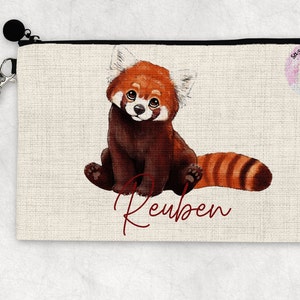 Personalised RED PANDA Make Up Bag | Cute Red Panda Pouch | Personalised Red Panda | Red Panda Fans | I love pandas |Mother&#39;s Day Birthday