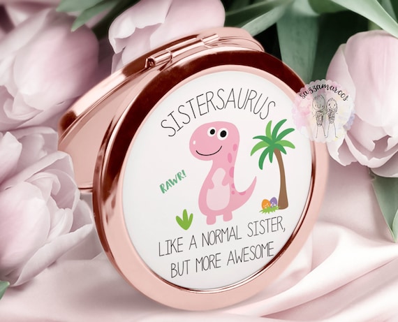 Geschenkset Für Schwestern - Make-up-Tasche & Spiegel Mit Persönlicher Gravur