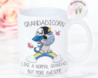 GRANDAD GIFT | Grandad Mug | Grandadicorn | Grandad Unicorn Mug | Birthday Christmas Gift for Grandad Grandpa | Bad Influence Mug | Funny