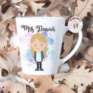 TEACHER GIFT | Teacher Latte Mug | Personalised Teacher Mug| Thank you for helping me grow | Teacher appreciation gift | Educator gift mug