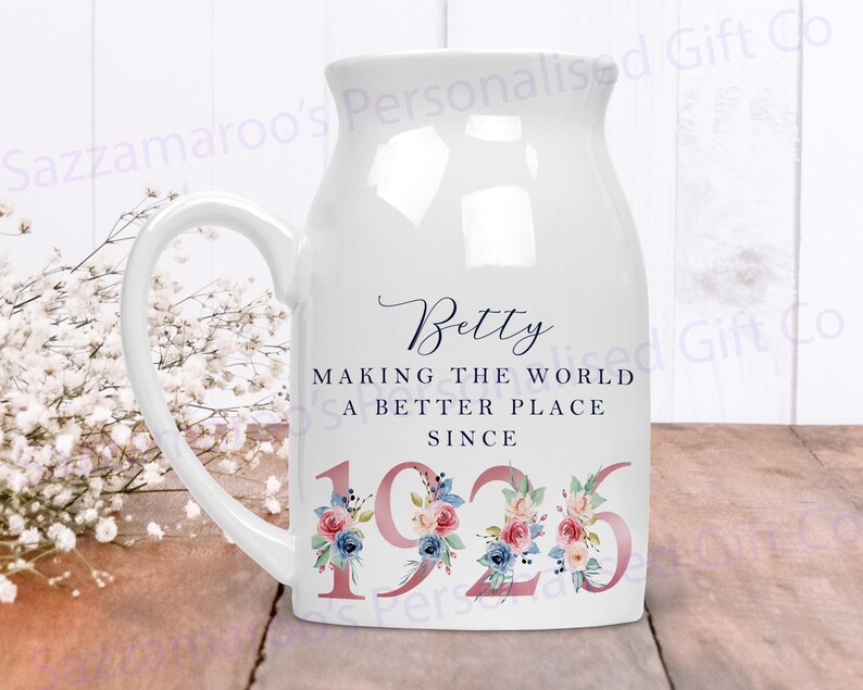 70th Birthday Flower Pot | Making the world a better place since 1956 | Happy 70th Birthday |70s| 70 | 70th | 70th Birthday Gift,1956 FLORAL image 3