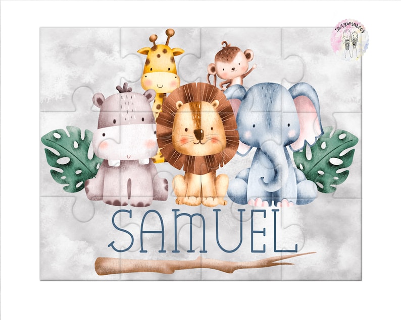 Personalised Safari Jungle Jigsaw | Kids Animals Puzzle | Toddler Gift ...