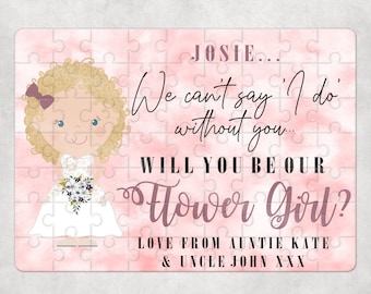 Will You Be My Flower Girl Jigsaw | Personalised Flower Girl | Flower Girl, Bridesmaid Gift | Wedding Proposal |Proposal Gift |Custom Puzzle