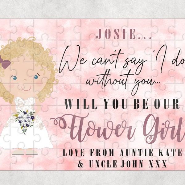 Will You Be My Flower Girl Jigsaw | Personalised Flower Girl | Flower Girl, Bridesmaid Gift | Wedding Proposal |Proposal Gift |Custom Puzzle