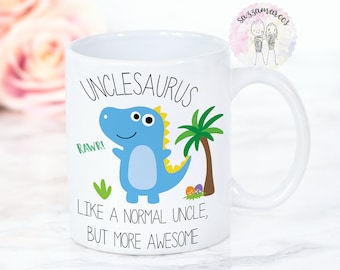 REGALO PARA TÍO / Taza para tío / Tíosauro / Taza para tío dinosaurio / Regalo de cumpleaños y Navidad para tío / Taza de mala influencia / Taza divertida para tío / Tío