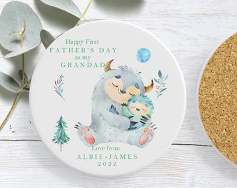 Erster Vatertag Opa Geschenk | Keramik-Untersetzer, New Grandpa Andenken