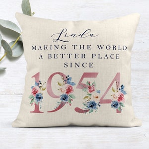 90th Birthday Gift Making the world a better place since 1934 Happy 90th Birthday 90s 90 90th Birthday Cushion 90th Pillow FLORAL image 4