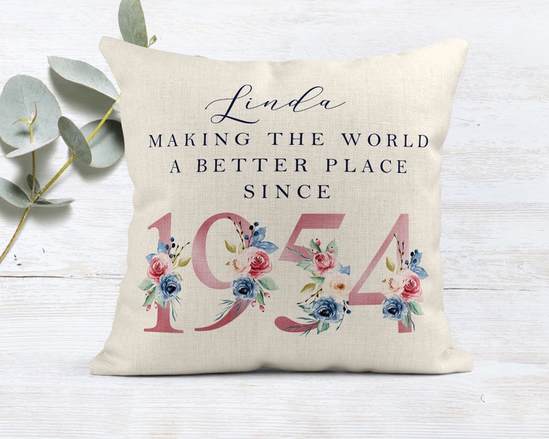 90th Birthday Gift Making the world a better place since 1934 Happy 90th Birthday 90s 90 90th Birthday Cushion 90th Pillow FLORAL image 4