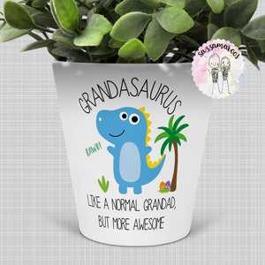 Grandad Gift | Grandad Plant Pot| Grandasaurus | Birthday Christmas Gift for Grandad Grandpa | Funny Grandad Gift |Birthday Christmas Plant