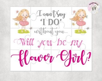 Will You Be my Flower girl, Will You Be our Flower girl, Ask Flower Girl, Flower Girl gift, Flower girl Puzzle, Flower girl jigsaw, proposal