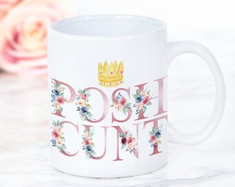 Mug-tastic Tazza 'Lady C * Ntington': Tazza Da Caffè In Ceramica Con Scritta Rude E Divertente, 311ml, Decorata A Mano UK