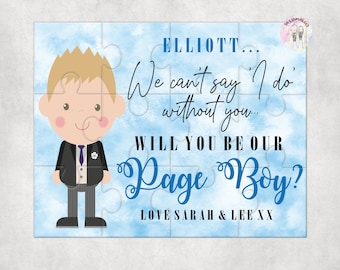 Will You Be My Page Boy Jigsaw | Personalised Page Boy | Page Boy Best Man Usher Gift | Wedding Proposal | Proposal Gift |Custom Puzzle Gift