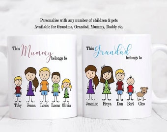Esta taza pertenece a MAMÁ PAPÁ ABUELA Abuelo Tía Tío Nanny / Taza de regalo de cumpleaños Navidad Día de la Madre Día del Padre / Taza personalizada