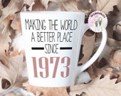 50th Birthday Latte Mug Making the World a Better Place 