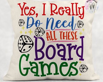 Yes, I really do need all these board games Cushion | Funny Board Game | Board Games gift | Meeple Pillow | Meeple gift |Board Game Stocking