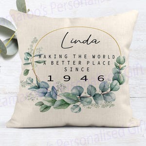 80th Birthday Gift | Making the world a better place since 1946 | Happy 80th Birthday | 80s | 80 | 80th Birthday Cushion |80th Pillow SAGE