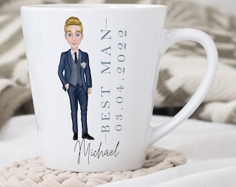 BEST MAN Latte Mug | Personalised Best Man Gift | Groomsman Gift | Wedding Party Gifts | Father of the Bride, Groom gift | Custom Best Man