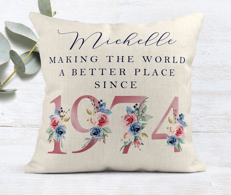 90th Birthday Gift Making the world a better place since 1934 Happy 90th Birthday 90s 90 90th Birthday Cushion 90th Pillow FLORAL image 6