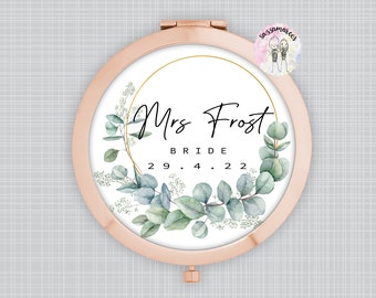 Bride Compact Mirror | Rose Gold, Bridal Party Gift