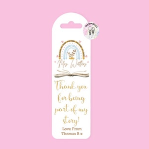 Personalised Teacher Bookmark | Personalised Bookmark | Teacher Appreciation Gift| Teacher Gift | YELLOW RAINBOW Bookmark | Teacher Gift