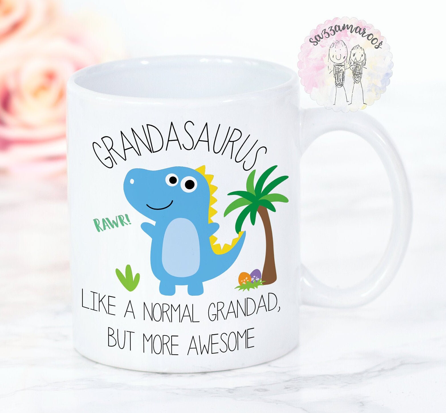 GRANDAD GIFT | Grandad Mug | Grandasaurus | Grandad Dinosaur Mug | Bi…