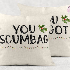 A "You Scumbag You Maggot" Matching Pillow Set | Funny Christmas Cushions | Matching his and hers  |Husband and wife |Fairytale of new york