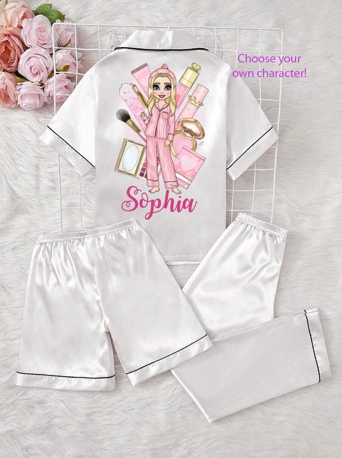 Baby girl satin pajamas best sale